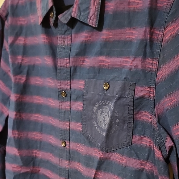 Buffalo David Bitton Blue and Purple Casual Button Down Shirt - Picture 6 of 11